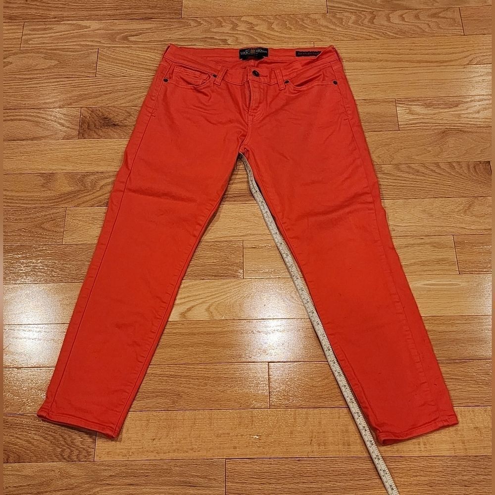 LUCKY BRAND ZOE STRAIGHT CROP Stretch DENIM Coral SKINNY JEANS 8/29